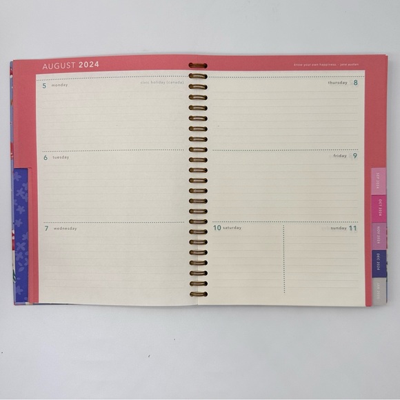 2024-2025 Clementine Paper inc. 12 Months Planner Hard Cover (Blue/Mushrooms) - Picture 11 of 13